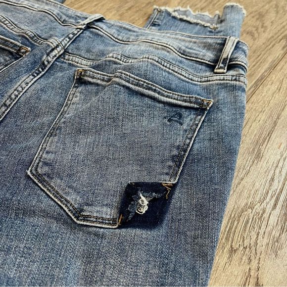 DL1961 Emma Low Rise Instasculpt Claiborne Blue Raw Hem Skinny Jeans Size 29 - Picture 6 of 8